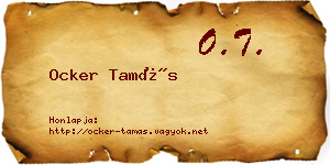 Ocker Tamás névjegykártya